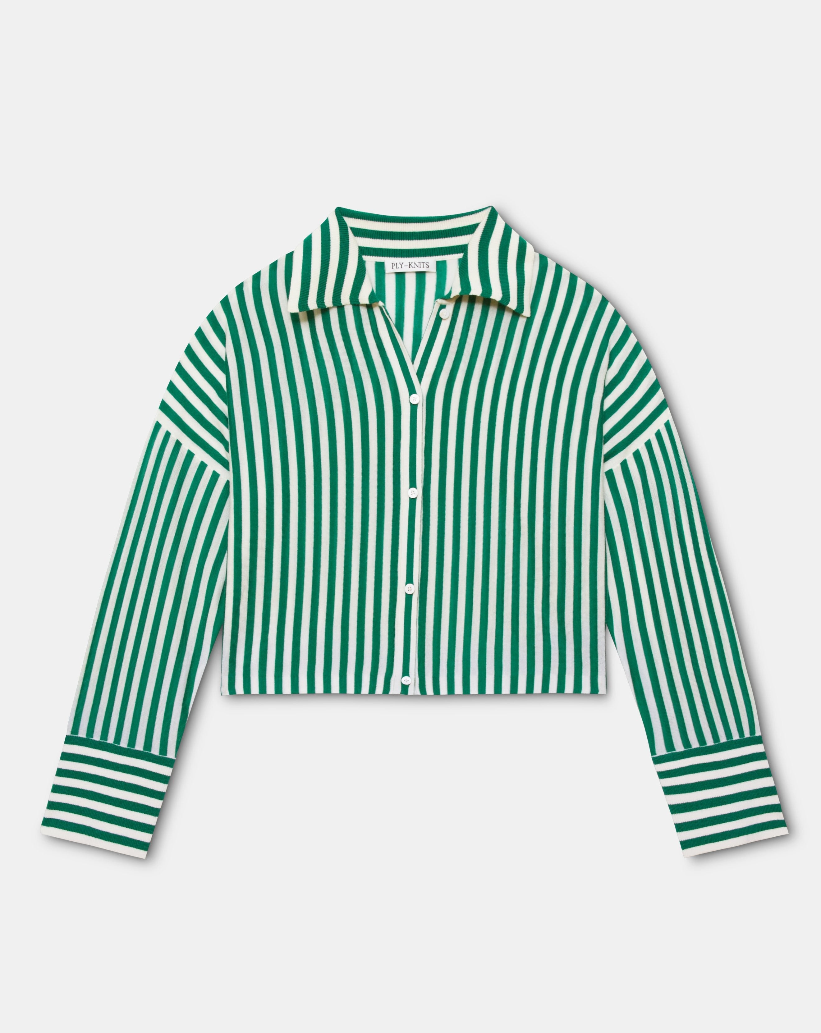 HATHAWAY SOFT SHIRT IN VERDANT GREEN RIVIERA STRIPES – Ply-Knits