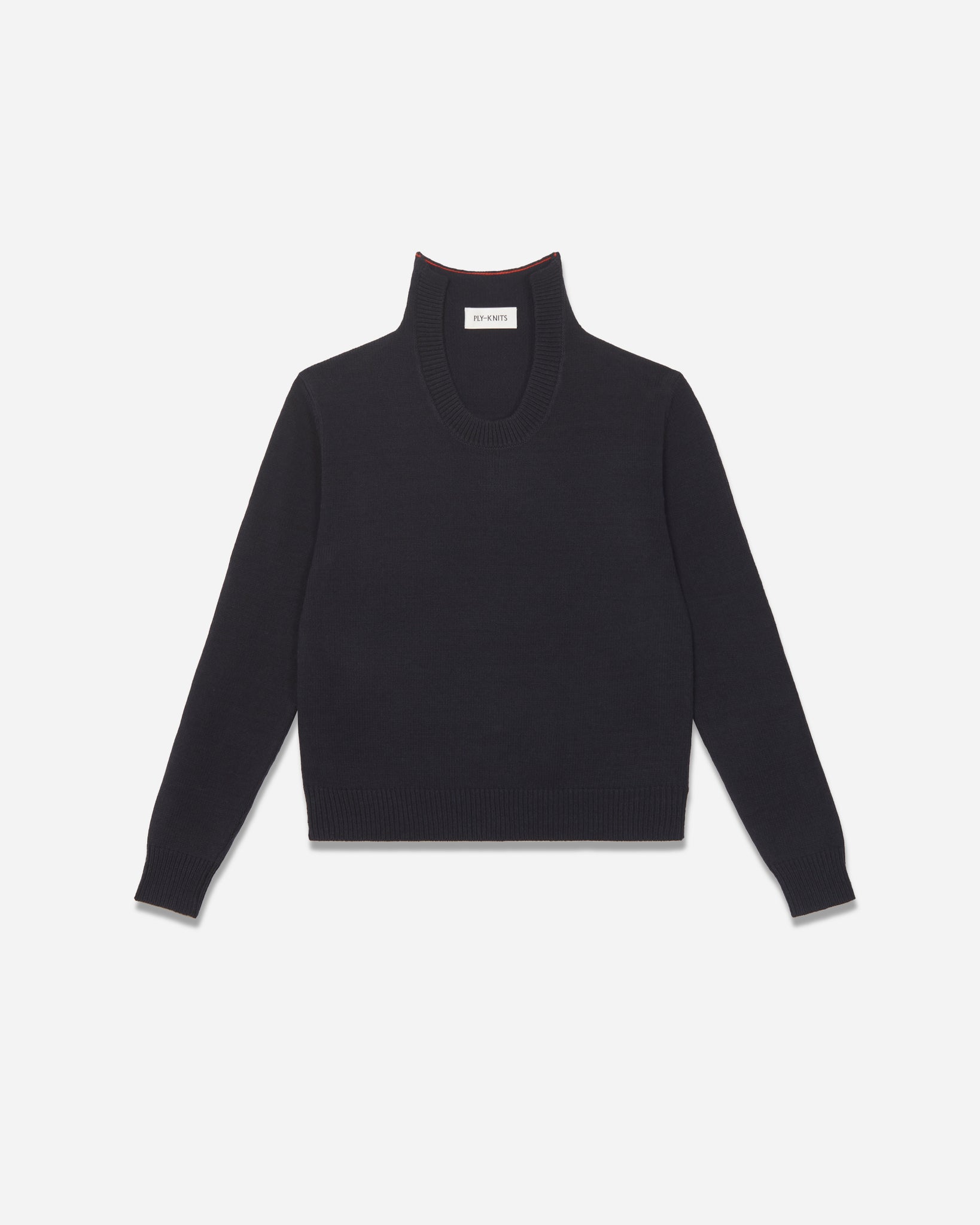 IRENE U-UP COTTON CASHMERE PULLOVER IN ALMOST BLACK