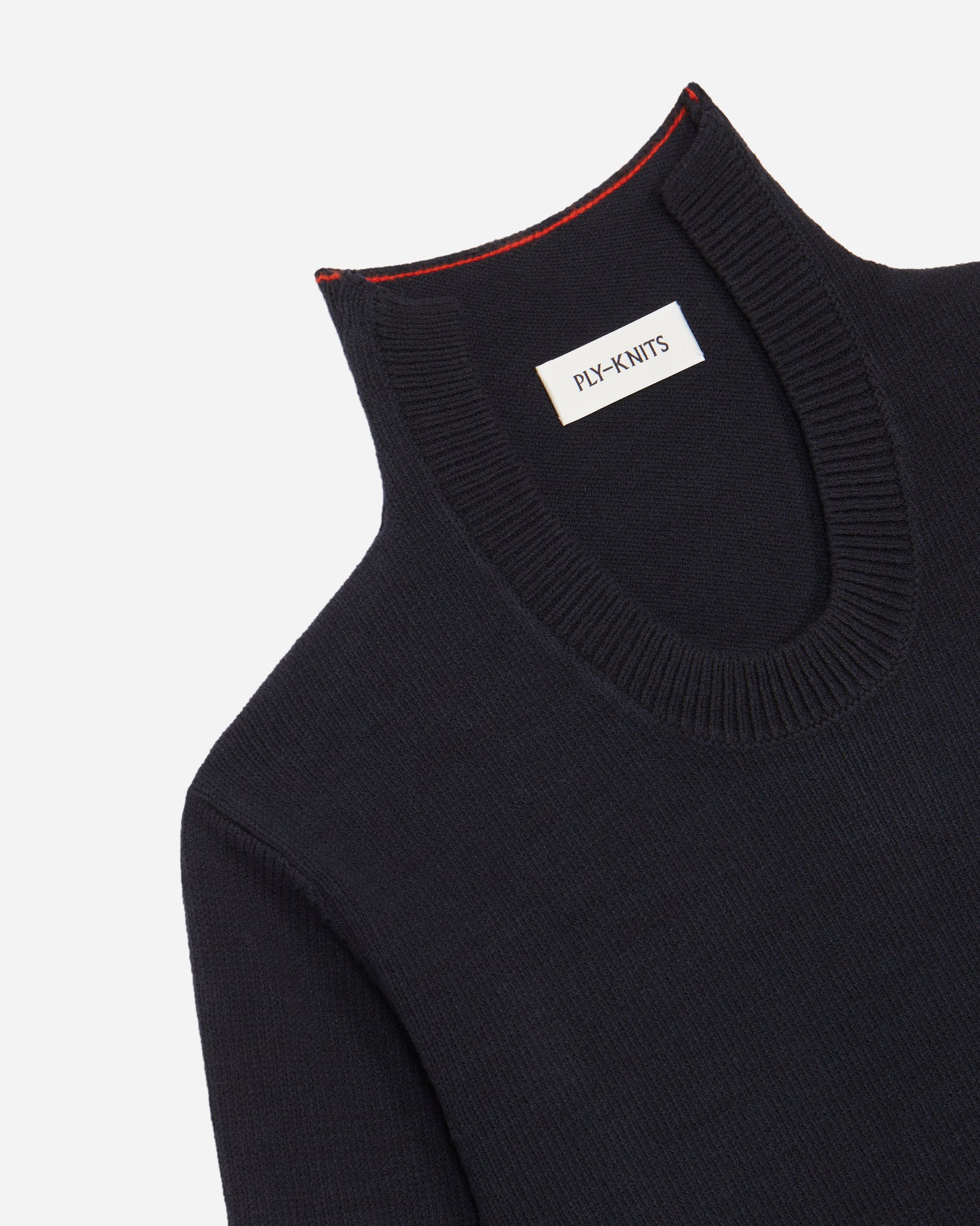 IRENE U-UP COTTON CASHMERE PULLOVER IN ALMOST BLACK