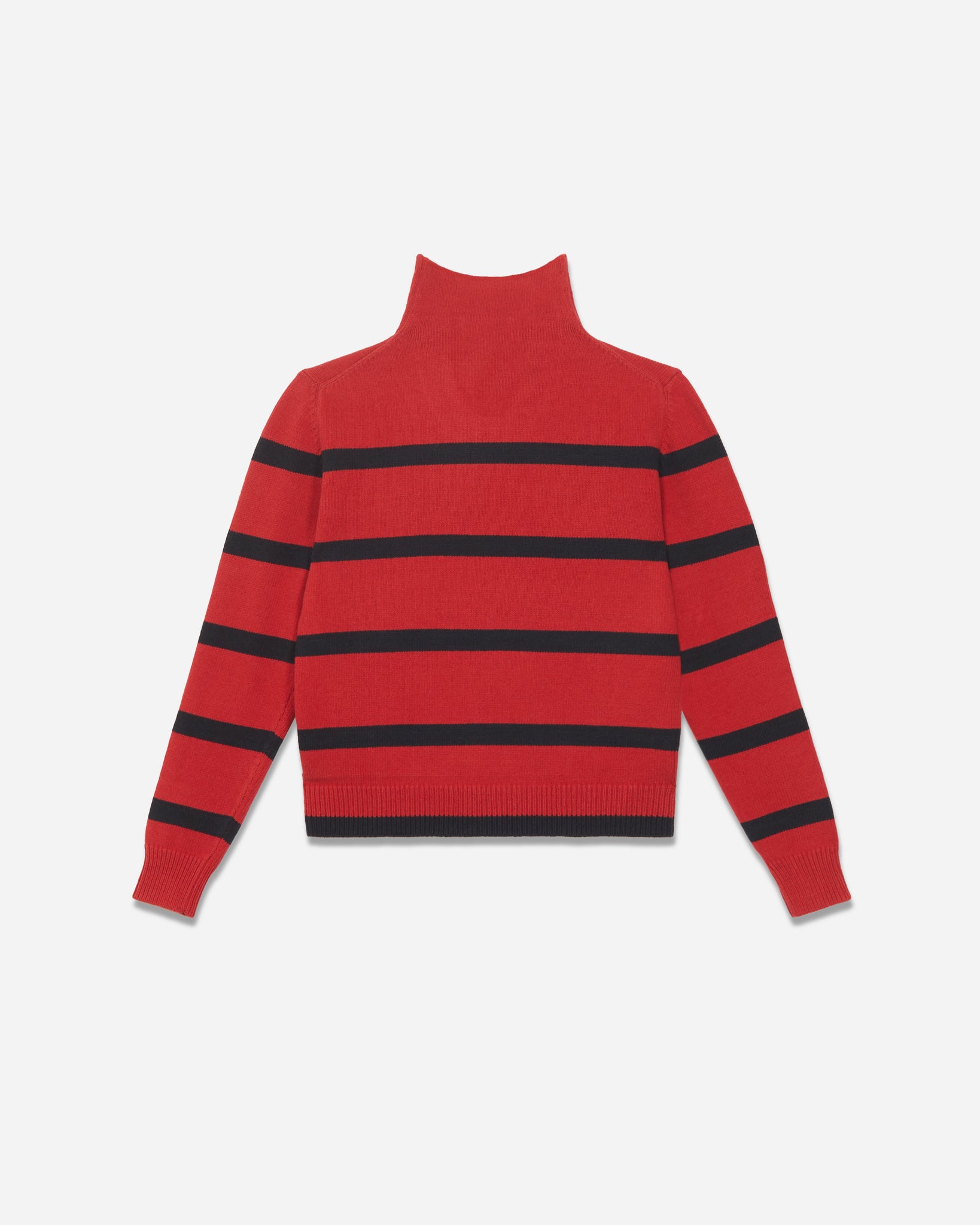IRENE U-UP COTTON CASHMERE PULLOVER IN RED NAVY NAUTICAL STRIPE